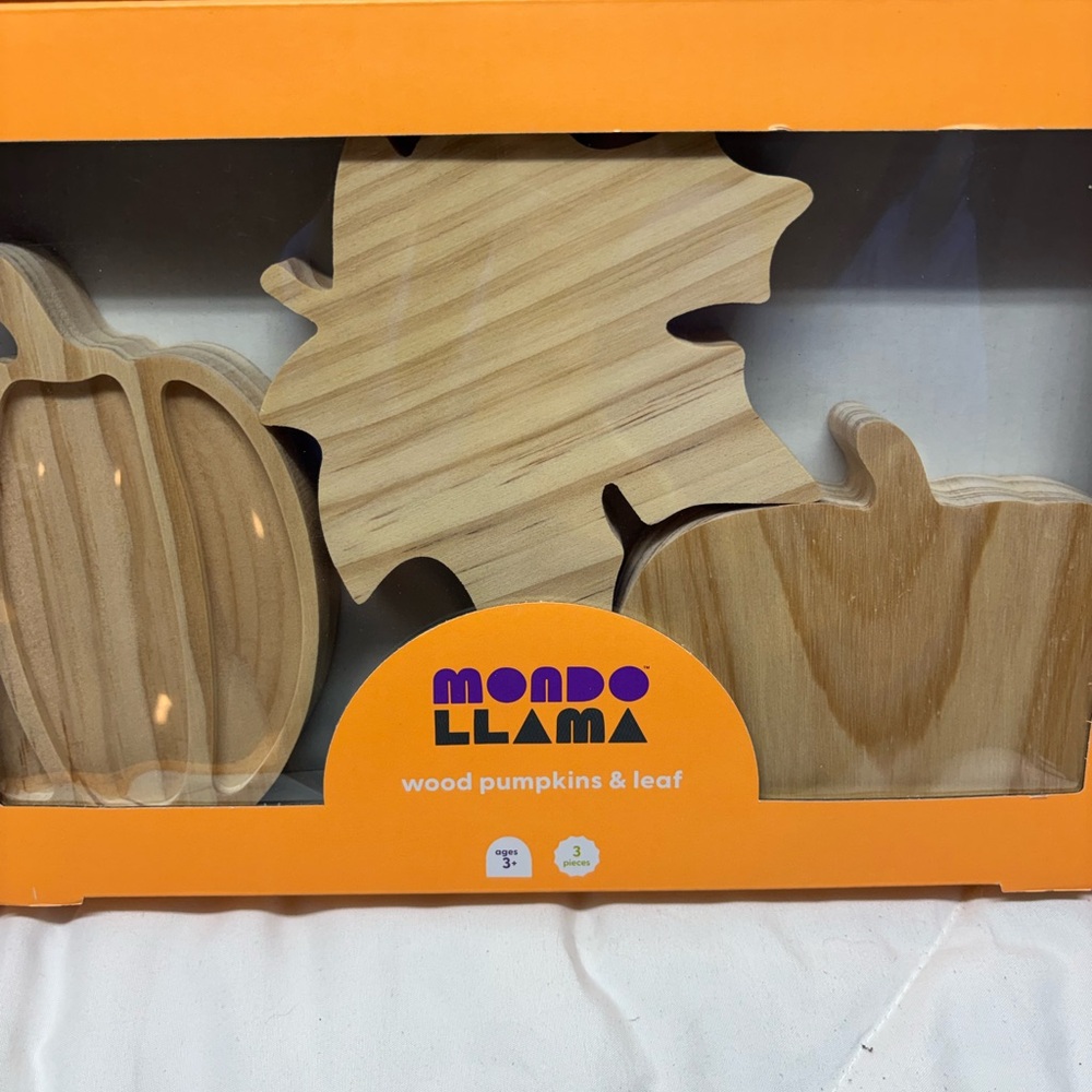 Mondo Llama Wooden Pumpkins And Leaf For Painting Arts And Crafts Fall Decor - Picture 2 of 4